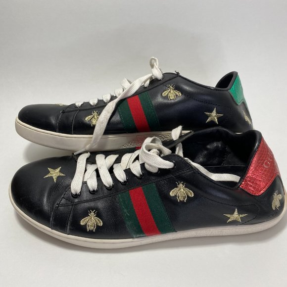 RARE! GUCCI Ace Leather Trainers Black EU43 - Picture 3 of 7